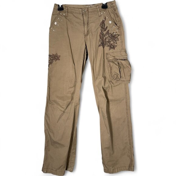 Y2K Suko Embroidered Cargo Pants Green, Fairy Grunge 6 - Picture 1 of 14
